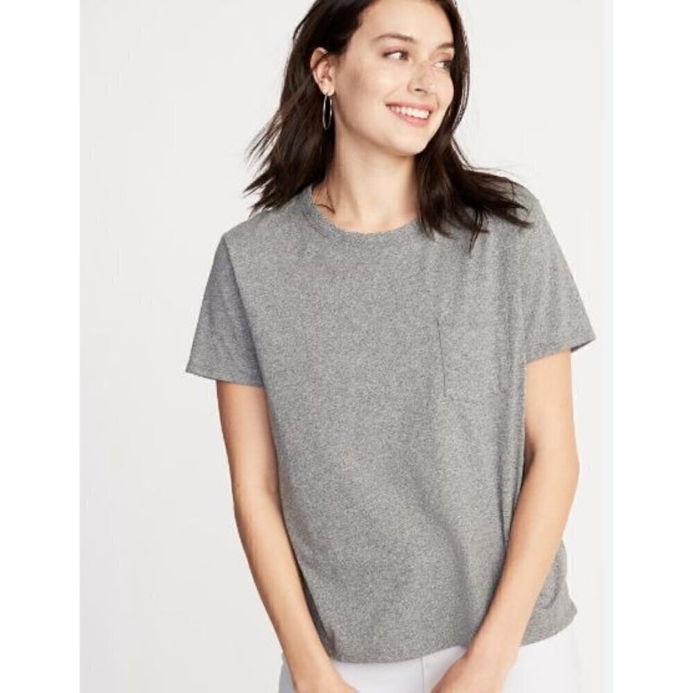Old Navy Gray‎ Boyfriend Pocket Short Sleeve T-Shirt XS